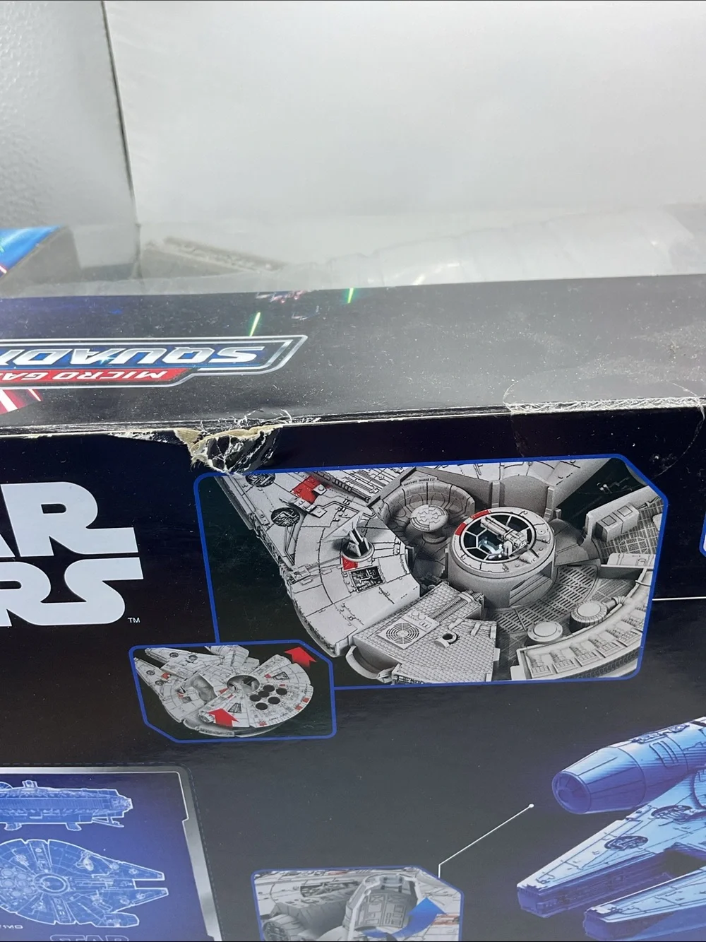 Star Wars Millennium Falcon Micro Galaxy Squadron - Gray with Red Accents